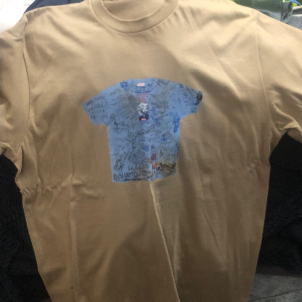 Supreme 1st shirt 30th anniversary Beige Cotton Tee Large NWOT